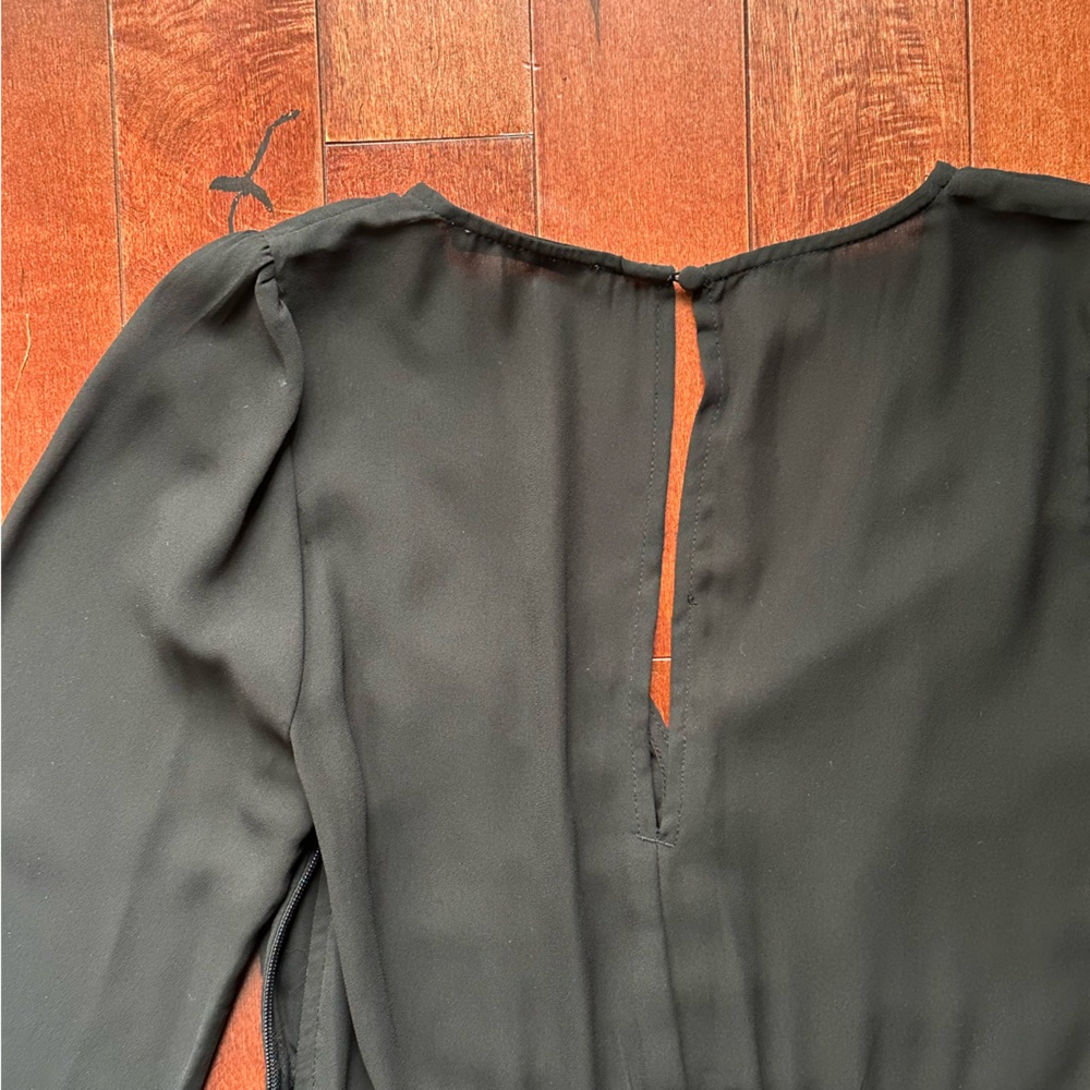 Abercrombie & Fitch Black Long Sleeve Button Down Dress Small T (tall) - Picture 7 of 10